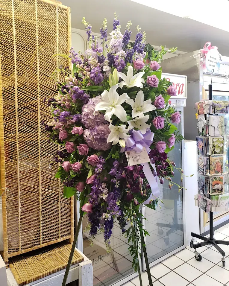 A standing sympathy flower spray